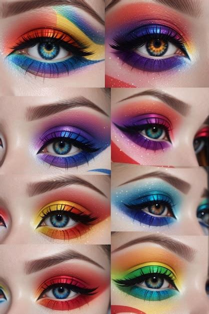 Premium AI Image | rainbow eye makeup