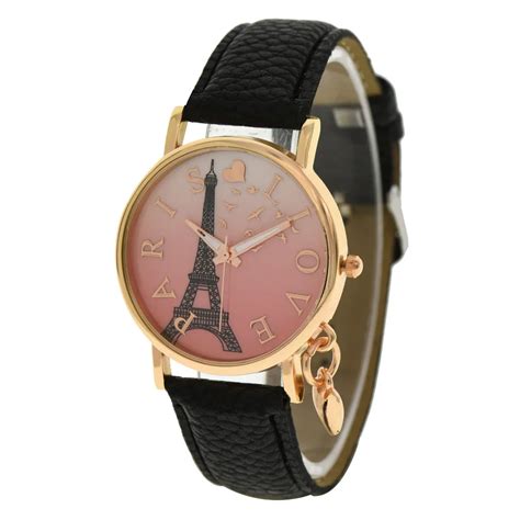 Hot I Love Paris Tower Lady Watches Woman Pendant Heart Watch fashion ...