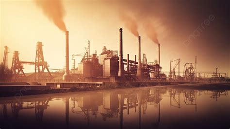 fundo grande fabrica industrial  fumaca saindo dela fundo imagem da