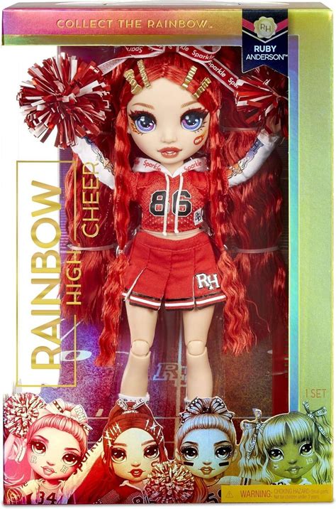 Rainbow High Cheer Fashion Doll - Luxorise Outfits, Pompons & Cheerleader Puppe - Ruby Anderson ...