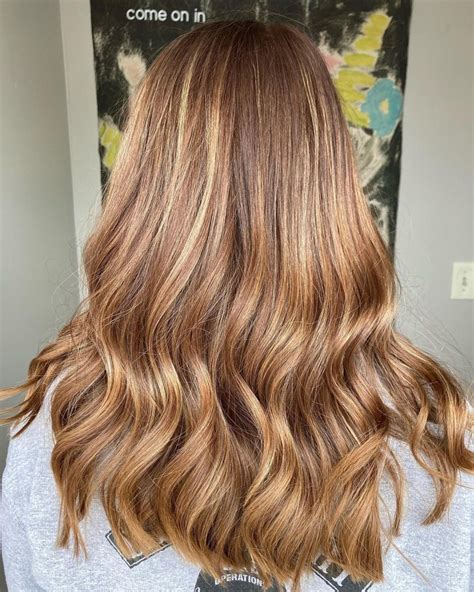 Golden Brown Hair Color With Caramel Highlights