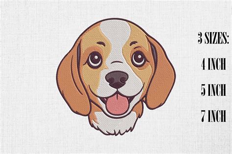 Cute Beagle Dog Embroidery DesignCreative Fabrica