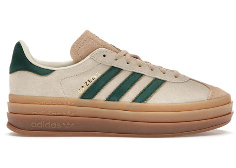 adidas Gazelle Bold Magic Beige Collegiate Green (Women's) - ID7056 - US