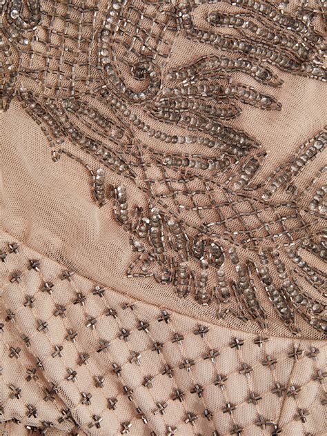 Reiss Raishma Embellished Maxi Dress in Nude | REISS