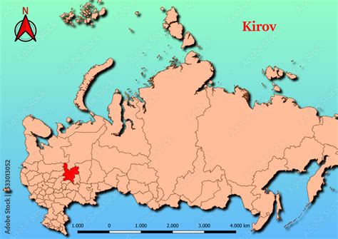 vector map russia map kirov county highlighted red stock vektorgrafik adobe stock
