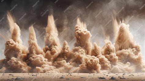 premium photo desert sandstorm  dust clouds  stones