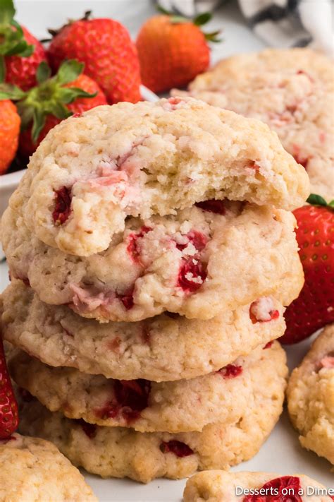 Strawberry Shortcake Cookies - Desserts on a Dime