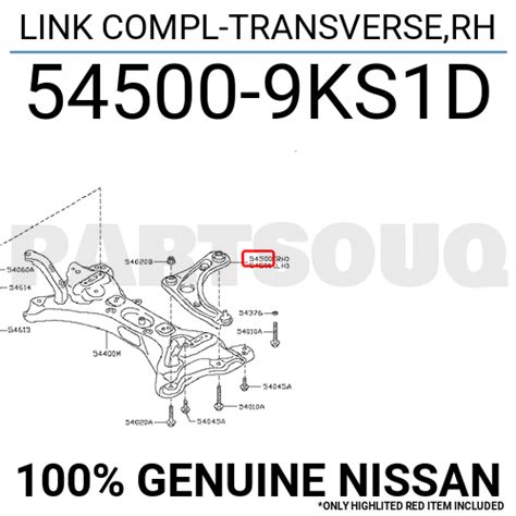 545009KS1D Genuine Nissan LINK COMPL-TRANSVERSE,RH 54500-9KS1D | eBay