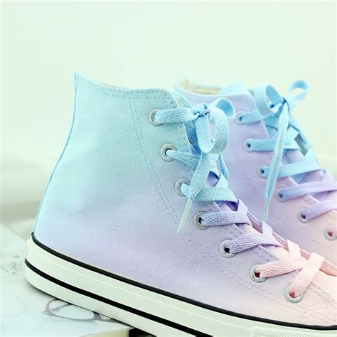 Harajuku gradient hand-painted canvas shoes on Storenvy