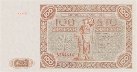 Banknot 100 złotych | Muzeum Papiernictwa w Dusznikach-Zdroju