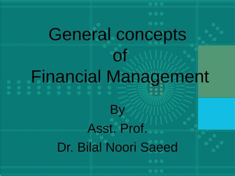 general concepts  financial management
