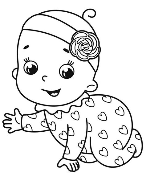 Baby Girl Coloring Page - Free Printable Coloring Pages for Kids