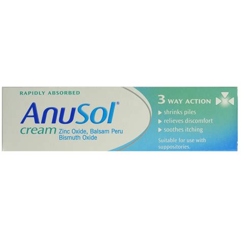 Anusol Haemorrhoids Cream Shrinks Piles with 3 Way Action 43g Tube