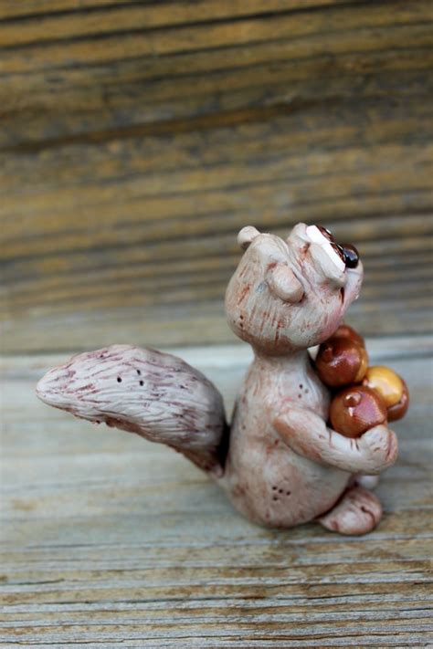 Squirrel Polymer Clay Sculpture