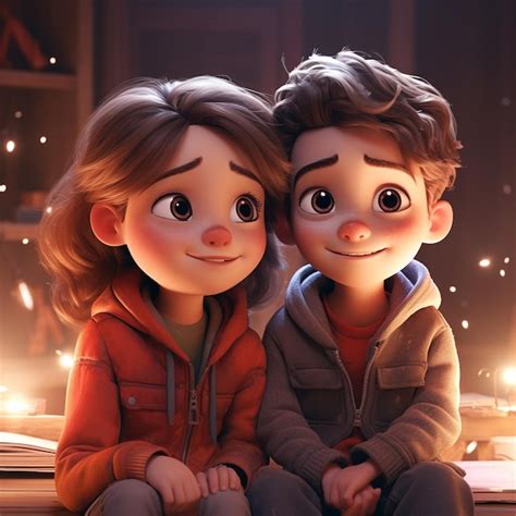 Premium AI Image | Siblings Love Animation