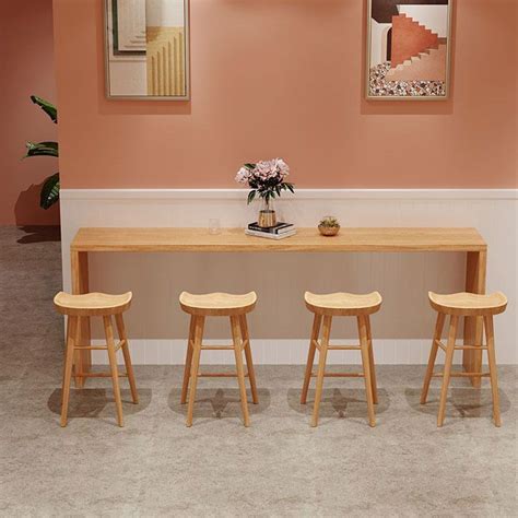 pieces luxurious rectangular pub table set wooden counter table