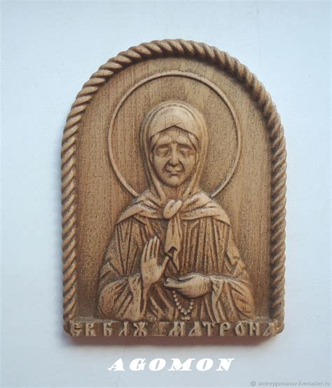 Икона деревянная резная святой блаженной Матроны Московской в интернет ...
