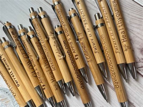 Personalized Ballpoint Pens Bamboo Pens Bulk Engraved - Etsy