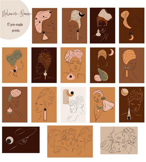 LINE ART COLLECTION MELANIN QUEEN