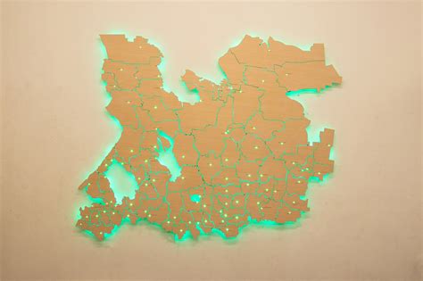 Карта Московской области из дерева | Wooden Print