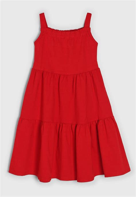 Vestido Vermelho Infantil Simples