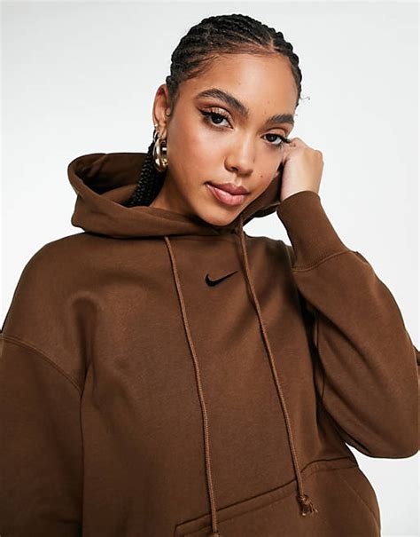 Nike Phoenix Fleece hoodie in brown - BROWN | ASOS