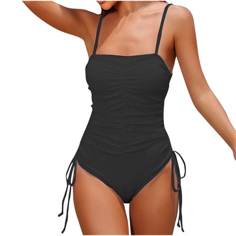UTSJKR One Piece Swimsuit Women Bathing Suits Tummy Control Cheeky Tie