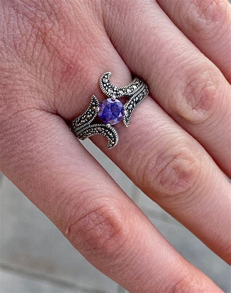 amethyst ring  stone amethyst ring silver amethyst ring etsy