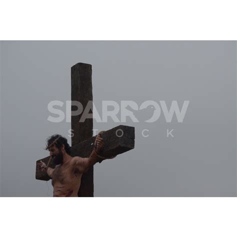 Jesus on the Cross Looking Down - Christian Stock Photo - SparrowStock