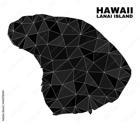 Low-poly Lanai Island map. Polygonal Lanai Island map vector filled ...