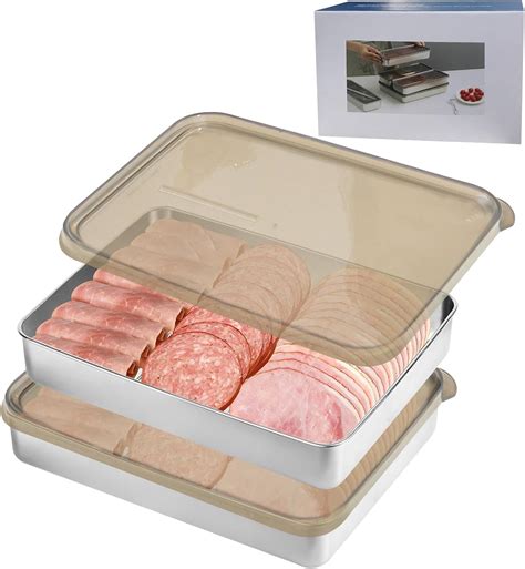 Amazon.com: MUUBOOX 2 Pack Large 304 Stainless Steel Airtight Deli Meat