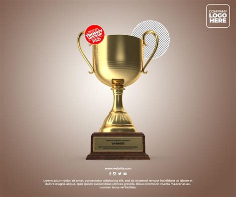 Premium PSD | Realistic Golden Trophy Award Mockup Design With ...