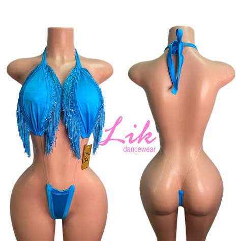 Shake n Pop fringe slingshot exotic dancer one piece – Lik Dancewear