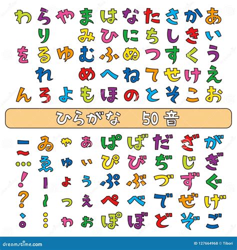 Fuentes Japonesas De Los Hiragana, Color Ilustración del Vector