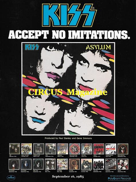 September 16, 1985: KISS released their Asylum album. ad with three ...