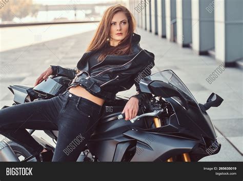 Sexy Biker Girl Posing Image & Photo (Free Trial) | Bigstock