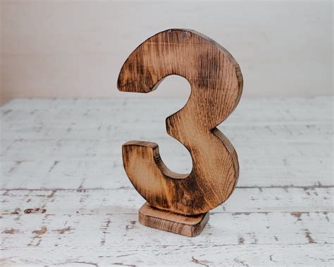 Wooden Number Number 3 Three Photography Prop Handmade First Birthday ...