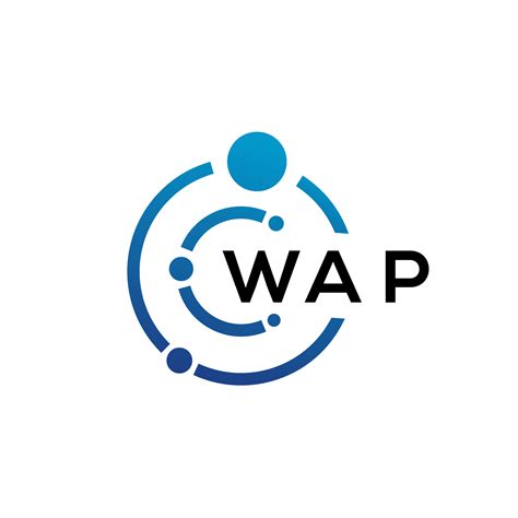 diseño de logotipo de tecnología de letra wap sobre fondo blanco. wap