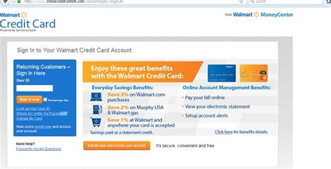 Walmart Credit Card Login – Email Settings