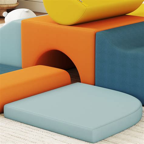 AIYAPLAY 9-Piece Soft Play Set, Kids Soft Play Foam Blocks with ...