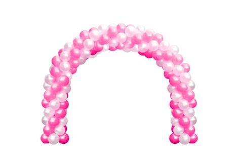 Arco De Balão Desenho - Arco De Balão Rosa E Branco Com Desenho Floral PNG , Decoração, Arco ...
