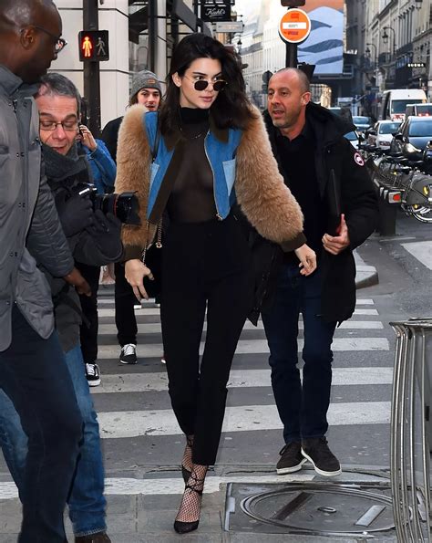 Kendall Jenner goes braless in daring see-through outfit for night out