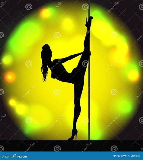 Striptease girl silhouette stock vector. Illustration of bikini - 38307941