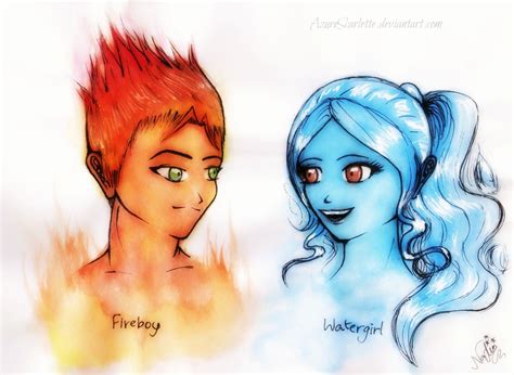 Fireboy and Watergirl by AzureScarlette on DeviantArt