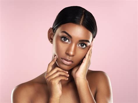 premium photo  face skincare  woman  studio isolated