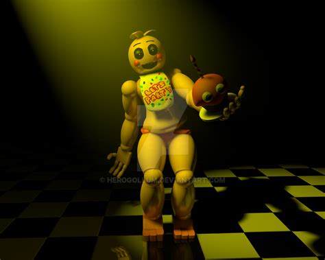 Toy Chica Improved (Without Beak) by HeroGollum on DeviantArt