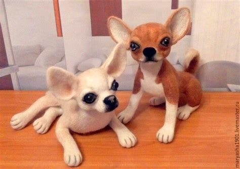 Купить Чихуахуа валяный из шерсти. Chihuahua. felting - белый, чих ...