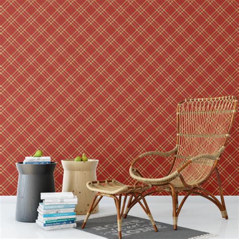 Красно-желтые клетчатые обои decoracion #7070505, 400х280см - купить по ...