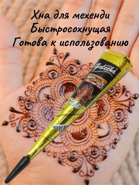 Golecha Хна черный/black для тату и мехенди в конусе 1 шт. купить на ...