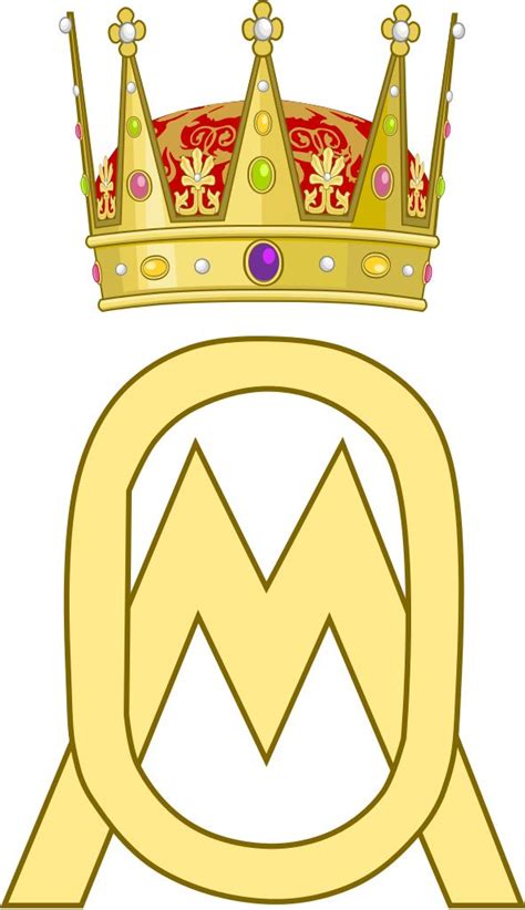 monogram królewski księżnej i księcia koronnego Norwegii Märthy i Olava ...